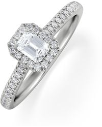 The Diamond Store - Lumia Emerald Cut Lab Diamond Halo Ring 0.50Ct F/Vs - Lyst