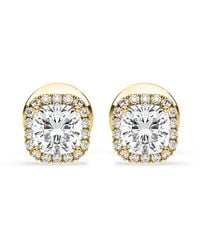 The Diamond Store - Beatrice Cushion Cut Lab Diamond Halo Earrings 1.30Ct - Lyst