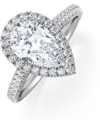 The Diamond Store - Diana Lab Diamond Pear Halo Engagement Ring 18Kw 2.10Ct F/Vs1 - Lyst