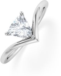 The Diamond Store - Vela 0.50Ct Trillion Cut Lab Diamond Solitaire Engagement Ring - Lyst
