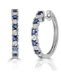 The Diamond Store - Stellato Sapphire 0.71Ct And Diamond 9K Earrings - Lyst