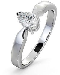 The Diamond Store - Certified Pear Shaped Diamond Engagement Ring 0.50Ct-H/Si - Lyst