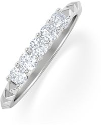 The Diamond Store - Era 0.34Ct Round Cut Lab Diamond 5 Stone Ring - Lyst