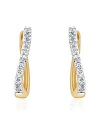 The Diamond Store - Hoop Earrings 0.11Ct Diamond 9K - Lyst