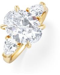 The Diamond Store - Adore 3.80Ct Oval Cut Lab Diamond 3 Stone Engagement Ring - Lyst