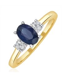 The Diamond Store - Sapphire 1.00Ct And Diamond 18K Ring - Lyst
