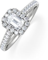 The Diamond Store - Annabelle Lab Diamond Halo Engagement Ring 18K 1Ct F/Vs1 - Lyst