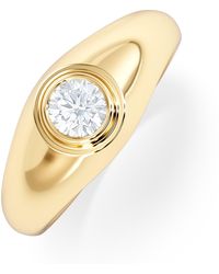 The Diamond Store - Axis Lab Diamond Signet Ring 0.50Ct Round Cut Set - Lyst