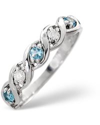 The Diamond Store - Topaz 0.18Ct And Diamond 9K Ring - Lyst