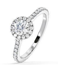 The Diamond Store - Reina Gia Diamond Halo Engagement Ring - Lyst
