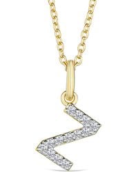 The Diamond Store - Love Letter Initial Z Lab Diamond Necklace Set - Lyst