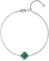 The Diamond Store - Alegria 0.75Ct Lab Emerald Halo Bracelet - Lyst