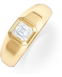The Diamond Store - Axis Lab Diamond Signet Ring 0.50Ct Asscher Cut Set - Lyst