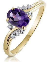 The Diamond Store - Amethyst 0.68Ct And Diamond 9K Ring - Lyst
