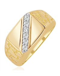 The Diamond Store - Lab Diamond Signet Ring 9K 0.25Ct H/Si - Lyst