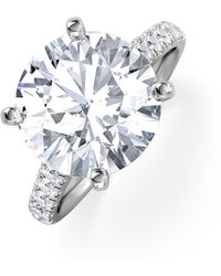 The Diamond Store - Natalia 5.65Ct Lab Diamond Round Cut Engagement Ring - Lyst
