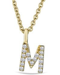 The Diamond Store - Love Letter Initial M Lab Diamond Necklace Set - Lyst
