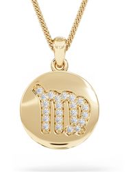 The Diamond Store - Astrology Virgo 0.07Ct Lab Grown Diamond Medallion Pendant Necklace - Lyst