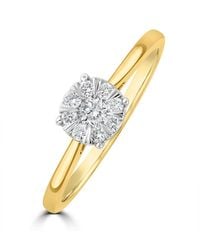 The Diamond Store - 0.25Ct Lab Diamond Cluster Solitaire Ring H/Si - Lyst
