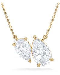 The Diamond Store - Toi Et Moi 3.00Ct Pear Cut Lab Diamond 2 Stone Necklace - Lyst