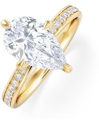 The Diamond Store - Origin Twist 2.00Ct Pear Cut Lab Diamond Solitaire Engagement Ring With Side Stones - Lyst
