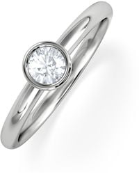 The Diamond Store - Horizon Round Cut Lab Diamond Solitaire Ring 0.25Ct H/Si - Lyst