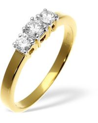 The Diamond Store - Ellie 18K 3 Stone Diamond Ring 1.00Ct H/Si - Lyst