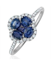The Diamond Store - Alegria 1.31Ct Sapphire And Lab Diamond Ring - Lyst
