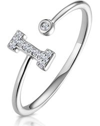 The Diamond Store - Diamond Initial 'I' Ring 0.07Ct Set - Lyst