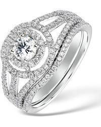 The Diamond Store - Matching Lab Diamond Engagement And Wedding Ring 1Ct Vs1 18K - Lyst