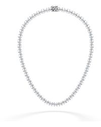 The Diamond Store - Luxe Floral 17.00Ct Marquise And Round Cut Lab Diamond Tennis Necklace - Lyst