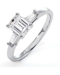 The Diamond Store - Genevieve Emerald Cut Diamond Ring - Lyst