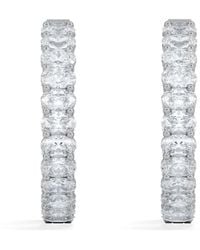 The Diamond Store - Luxe 8.00Ct Lab Diamond Hoop Earrings With Igi Certified Oval-Cut Diamonds - Lyst