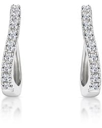 The Diamond Store - Huggie Earrings 0.11Ct Diamond 9K - Lyst