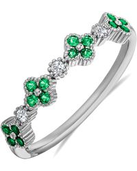 The Diamond Store - Alegria 0.18Ct Lab Emerald 4 Clover Ring - Lyst