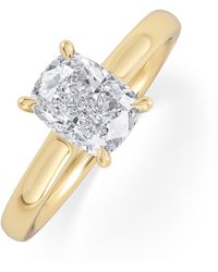 The Diamond Store - Amora 1.00Ct Elongated Cushion Cut Lab Diamond Hidden Halo Solitaire Engagement Ring - Lyst