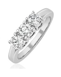 The Diamond Store - Chloe 18K 3 Stone Diamond Ring 1.00Ct - Lyst