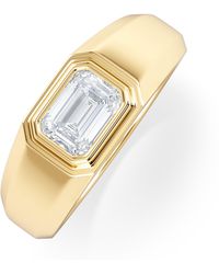 The Diamond Store - Axis Lab Diamond Signet Ring 1.00Ct Emerald Cut Set - Lyst