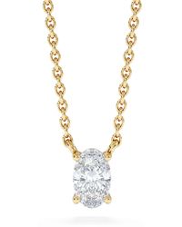 The Diamond Store - Wanderlust Floating Oval Cut Lab Diamond Solitaire Necklace 0.33Ct H/Si - Lyst