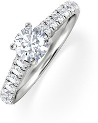 The Diamond Store - Natalia Diamond Engagement Side Stone Ring 0.91Ct G/Si2 - Lyst
