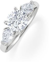 The Diamond Store - Adore 1.50Ct Round Cut Lab Diamond 3 Stone Engagement Ring - Lyst