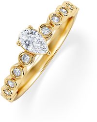 The Diamond Store - Entwine 0.30Ct Pear Cut Lab Diamond Solitaire Engagement Ring With Side Stones - Lyst