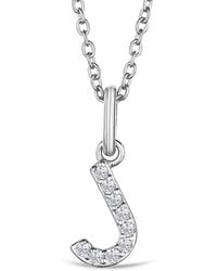 The Diamond Store - Love Letter Initial J Lab Diamond Necklace Set - Lyst