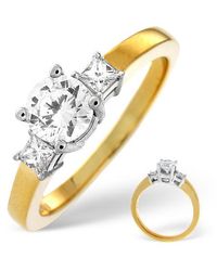 The Diamond Store - H/Si Solitaire With Shoulders Ring 0.70Ct Diamond 18K - Lyst