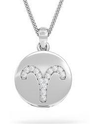 The Diamond Store - Astrology Aries 0.07Ct Lab Grown Diamond Medallion Pendant Necklace - Lyst