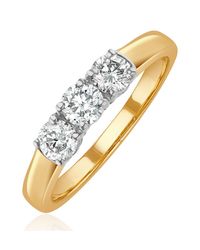 The Diamond Store - Chloe 18K 3 Stone Diamond Ring 0.75Ct H/Si - Lyst
