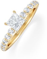 The Diamond Store - Solstice Princess Cut 0.80Ct Lab Diamond Engagement Ring F/Vs - Lyst