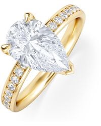 The Diamond Store - Origin 2.25Ct Pear Cut Lab Diamond Solitaire Engagement Ring With Side Stones - Lyst
