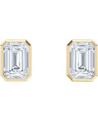 The Diamond Store - Bezel Set 3.00Ct Emerald Cut Lab Diamond Stud Earrings - Lyst