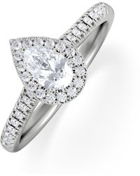 The Diamond Store - Lumia Pear Cut Lab Diamond Halo Ring 0.70Ct F/Vs - Lyst